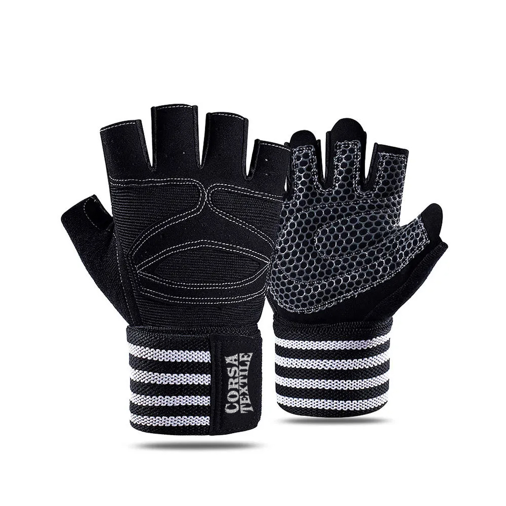 Professional Textile Gym Gloves Ideal for CrossFit, Bodybuilding, and Fitness
