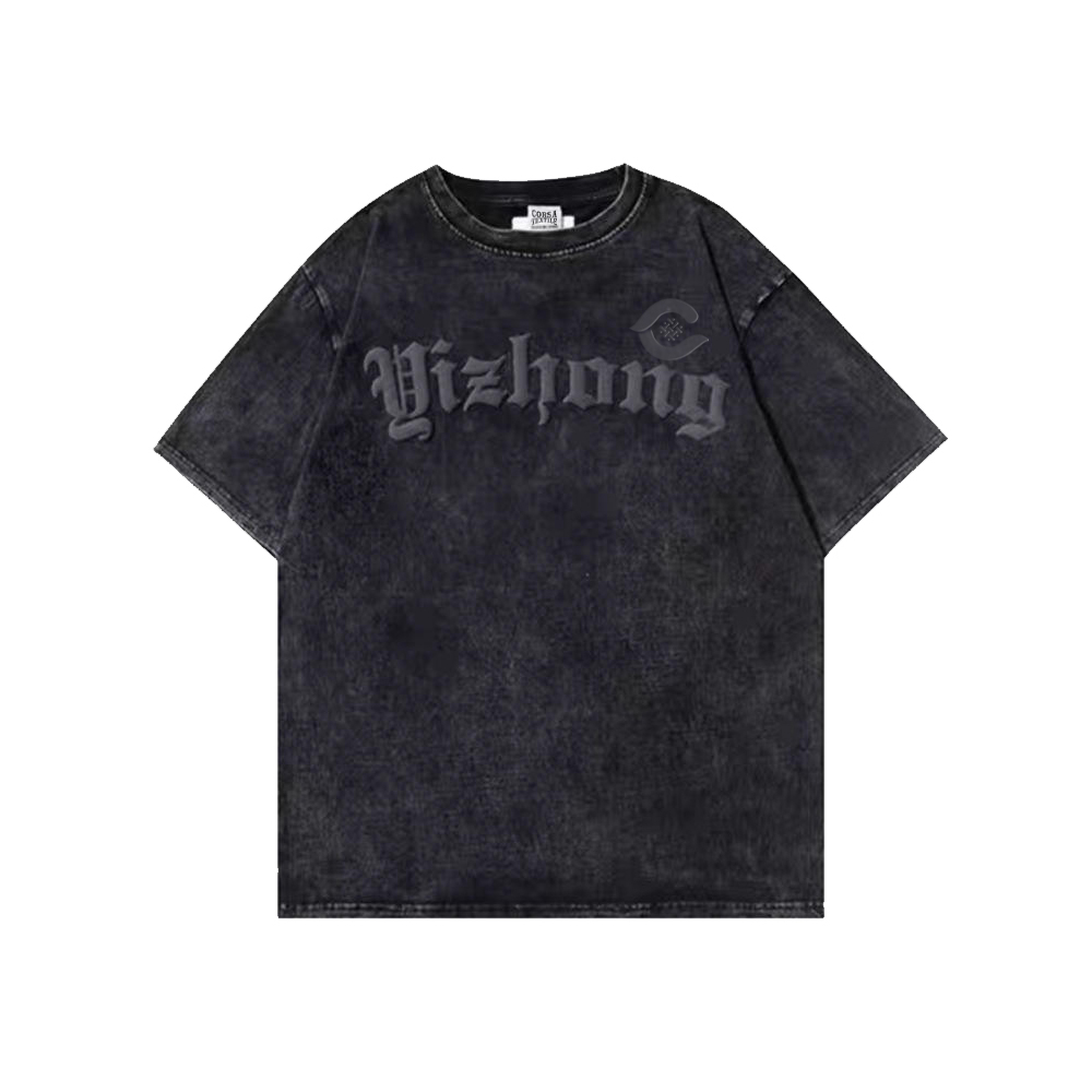 Custom 3D Puff Printing Fried Snowflake Vintage Heavyweight Cotton Short Sleeve T-Shirt Summer T-Shirt Oversize T-Shirt