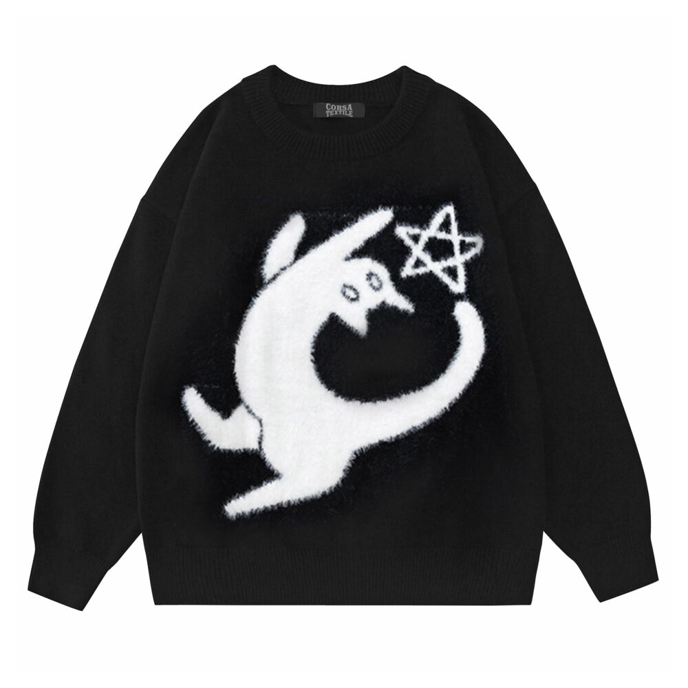 Pullover Cute Sweater Sports Trend Warm Street Lazy Jacquard