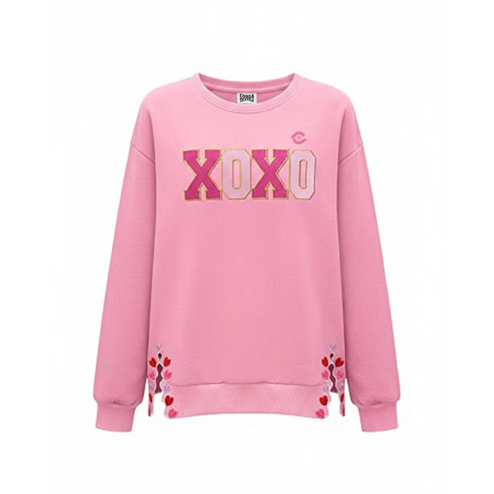 Patch Valentine's Day Sweatshirt Pink High Quality Hooded & Crewneck Sweatshirts for Men & Women