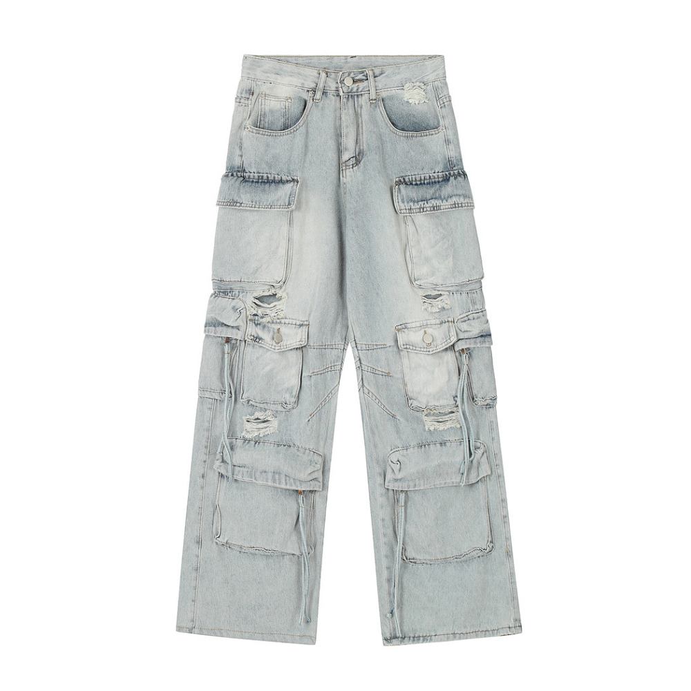 Washed MultiPocket Work Cargo Jeans Manufacturer OEM & ODM Supplier