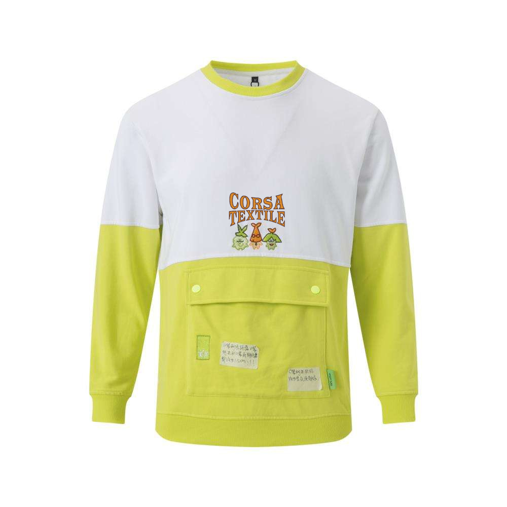 Oversized Sweatshirt with Fluro Print White Bulk Production for Fashion & Sports Brands