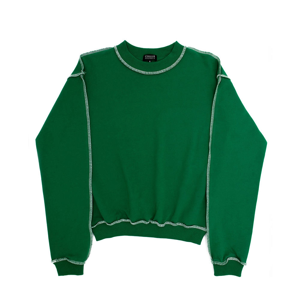 Custom Sweatshirt in Green OEM/ODM Production for Global Apparel Brands