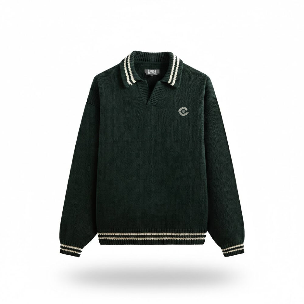 Rugby Sweater in Stadium Green Embroidered Manufacturer OEM & ODM Supplier