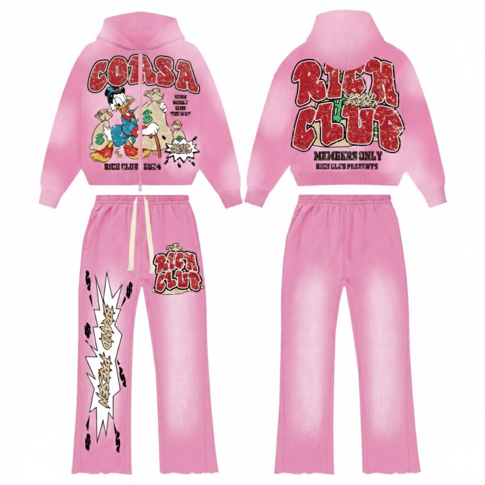 Acid Wash Cotton Thick Zip up Flared Full Tracksuits for Men